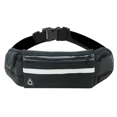 Wrapables Adjustable Neoprene Running Belt, Waterproof Fanny Pack, Workout Pouch for Running Jogging Hiking Black