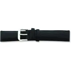 De Beer Black Snake Grain Leather Watch Band (12 To 20Mm)