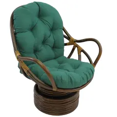 48-inch by 24-inch Solid Twill Swivel Rocker Cushion - Forest Green