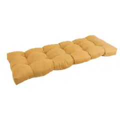 51-inch by 19-inch Tufted Solid Microsuede Bench Cushion Yellow-Color