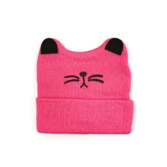 Wrapables Baby Knitted Winter Warm Cat Ear Beanie Cap Hat Pink