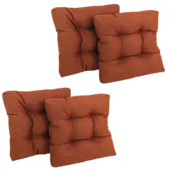 19-inch Squared Spun Polyester Tufted Dining Chair Cushion (Set of Four) - Cinnamon