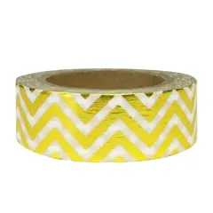 Wrapables Colorful Washi Masking Tape, Metallic Gold Chevron