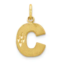 10K Yellow Gold Initial C Charm Letter FindingKing Jewerly 20mm x 11mm