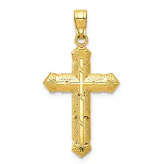 10K Gold Passion Cross Pendant Charm Jewelry 30 x 16mm