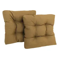 19-inch Squared Spun Polyester Tufted Dining Chair Cushion (Set of Two) - Wheat