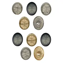 Basketball Sports Ball 0.6" (15mm) Round Metal Shank Buttons for Sewing - Set of 10 Gold Color