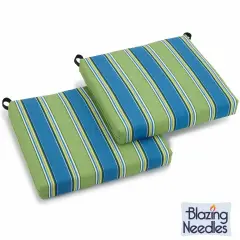 20-inch by 19-inch Spun Polyester Chair Cushion (Set of Two) - Haliwell Caribbean