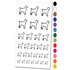English Springer Spaniel Dog Outline Temporary Tattoo Water Resistant Fake Body Art Set Collection White