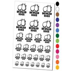 Deviled Eggs Funny Pun Temporary Tattoo Water Resistant Fake Body Art Set Collection White