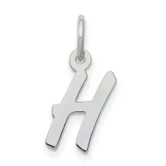 Sterling Silver Small Initial Letter H Charm Pendant Jewerly 19mm x 8mm
