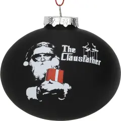 Tree Buddees The Clausfather Movie Poster Parody Funny Glass Christmas Ornaments