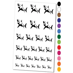 Great White Shark Temporary Tattoo Water Resistant Fake Body Art Set Collection Purple