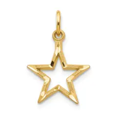 14K Yellow Gold Star Charm Pendant Jewelry FindingKing