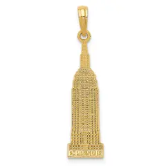 14K Gold Empire State Building Charm New York Pendant 32 X 8mm Jewerly