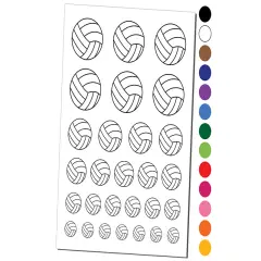 Volleyball Sport Temporary Tattoo Water Resistant Fake Body Art Set Collection Purple