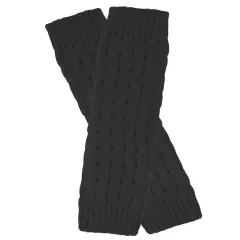 Wrapables Women's Cable Knit Leg Warmers Black