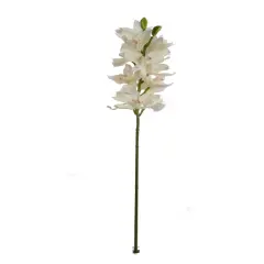 Luxurious Real Touch White Cymbidium Orchid Stem - Lifelike Artificial Flower