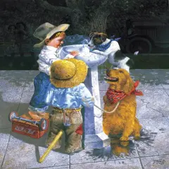 Sunsout Cowboy Watering Hole 500 pc Jigsaw Puzzle 36052