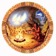 Sunsout White Eagle 500 pc Round Jigsaw Puzzle 21804