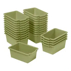 Scoop Front Storage Bins, Multipurpose Organization, 25-Pack Fern Green