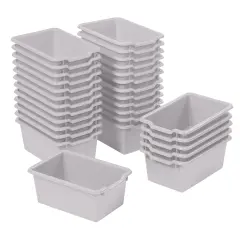 Scoop Front Storage Bins, Multipurpose Organization, 30-Pack Light Grey