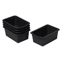 Scoop Front Storage Bins, Multipurpose Organization, 5-Pack Black