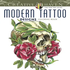 Creative Haven: Modern Tattoo Designs Coloring Book-Softcover