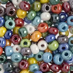 John Bead 2/0 Opaque Czech Glass Seed Beads, 500g Multi Luster