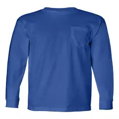 Port & Company&reg; Scoop Long Sleeve Essential Pocket T-Shirt Royal blue