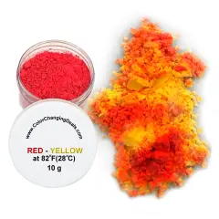 Color Changing Powder Pigment Thermochromic Temperature Heat Sensitive Red yellow 82&deg;f