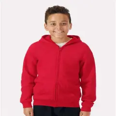 Gildan&reg; Heavy Blend Youth Full-Zip Hooded Sweatshirt Red