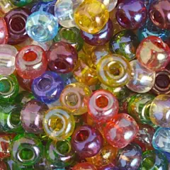 John Bead 2/0 Czech Glass Transparent Seed Beads, 500g Iridescent Assorted
