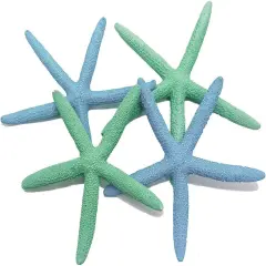 Starfish Decor 4 Pack Green & Blue Assorted Star Fish 4-6 Inch Starfish for Crafts Blue Green Starfish Wall D&eacute;cor Beach Wedding Starfish Beach Starfish D&eacute;cor