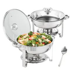 2 PCS 4 Quart Round Chafing Dish Set