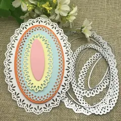 Oval Metal Frame Die-Cutting 5 Piece Dies Set