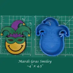 Mardi Gras Smiley Silicone Freshie Mold