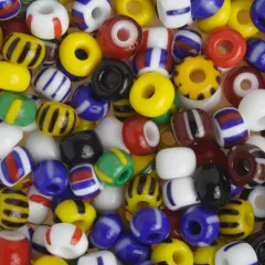 John Bead Assorted Opaque Mixed Czech Glass Seed Beads, 500g Stripe Mix