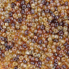 John Bead 2/0 Mixed Czech Glass Seed Beads, 500g Topaz Luster Mix