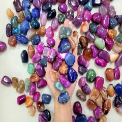Large Tumbled Dyed Agate Crystals Colorful Stones for D&eacute;cor