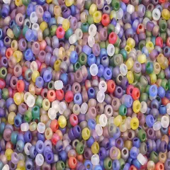 John Bead 10/0 Czech Glass Seed Beads, 500g Iris Multi Matte