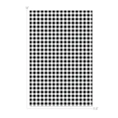 Happy Crafters Buffalo Plaid 11.8" x 18" Sheet Black and White