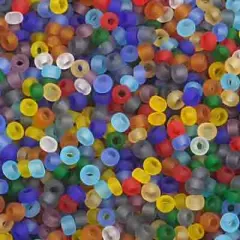 John Bead 10/0 Transparent Czech Glass Seed Beads, 500g Matte Multi