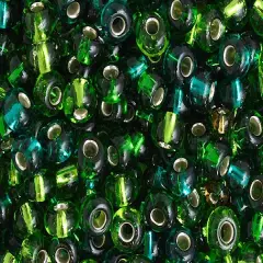 John Bead 2/0 Silver Lined Mixed Czech Glass Seed Beads, 500g Sea Green Mix