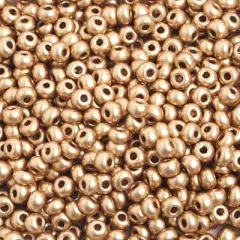 John Bead 6/0 Czech Glass Seed Beads, 500g Gold Matte