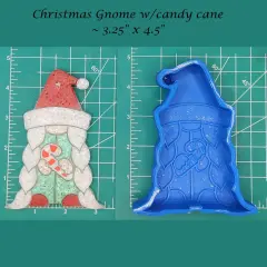Christmas Gnome with Candy Cane Silicone Freshie Mold
