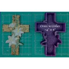 Cross with Lilies Silicone Freshie Mold