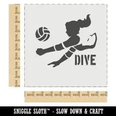 Volleyball Woman Dive Sports Move Wall Cookie DIY Craft Reusable Stencil