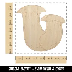 Eryngii King Oyster Trumpet Mushroom Fungus Unfinished Wood Shape Piece Cutout for DIY Craft Projects