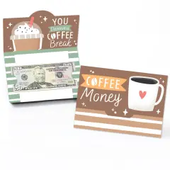 Big Dot of Happiness But First, Coffee - Cafe Themed Party Money And Gift Card Holders - Set of 8